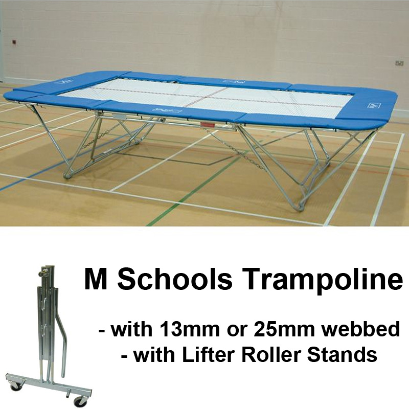 Schools Regulation Trampoline with Lifter Roller Stands (M Model)